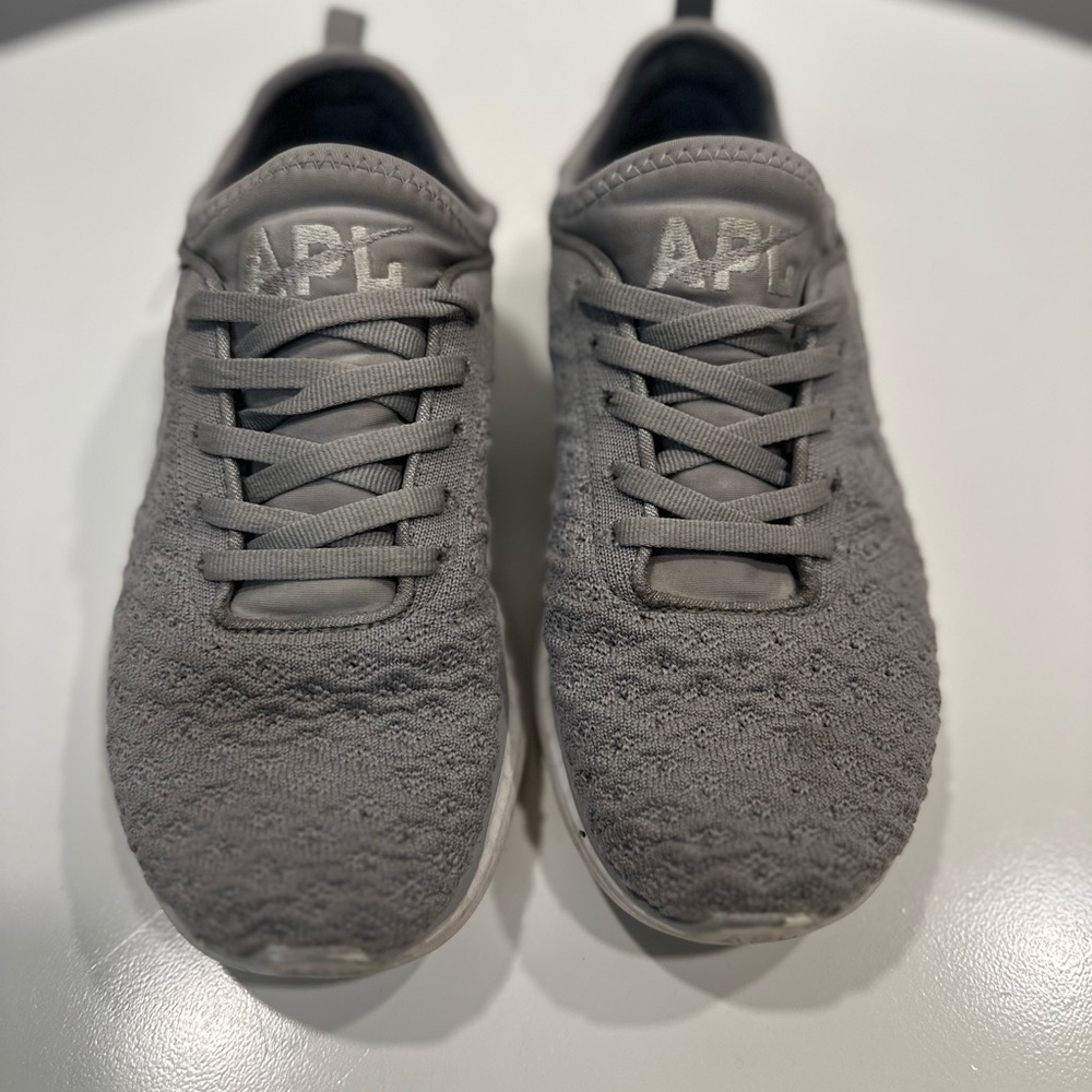 APL Women’s TechLoom Knit Lace-Up Sneakers — Gray